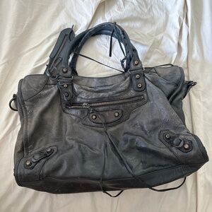 Balenciaga black moto bag